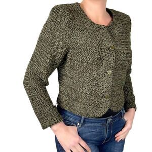 First Option Cropped button down sweater